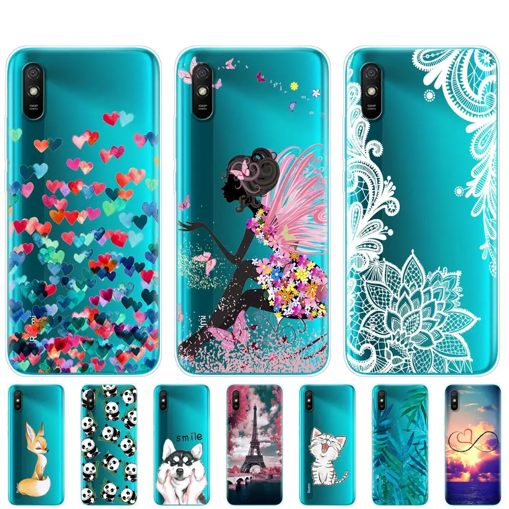 

For xiaomi redmi 9A Case Silicon Back Cover For redmi 9A 6.53 inch funds etui bumper coque soft TPU Transparent shell cute