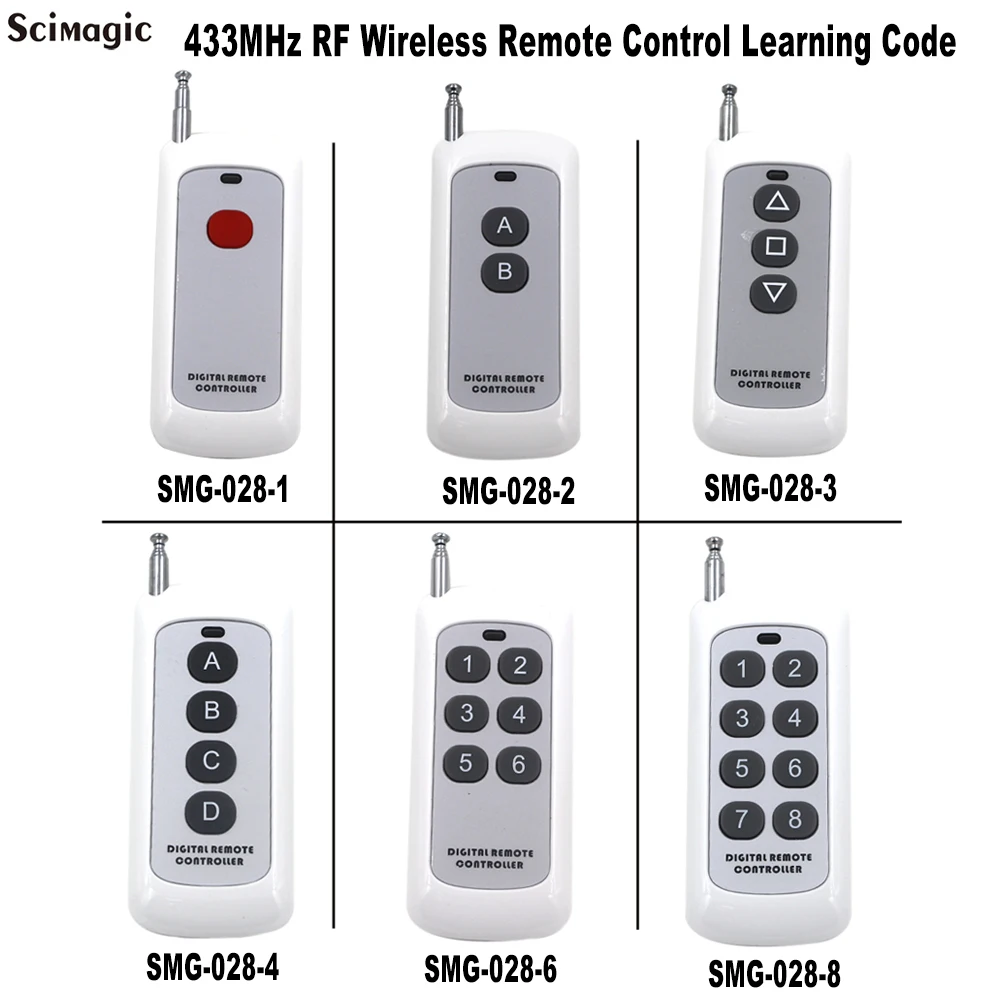 Universal RF 433MHz Wireless Learning Code Digital Remote Control Transmitter for Switch 1/2/3/4/6/8 Button 2262/EV1527 Universal RF 433MHz Wireless Learning Code Digital Remote Control Transmitter for Switch 1/2/3/4/6/8 Button 2262/EV1527