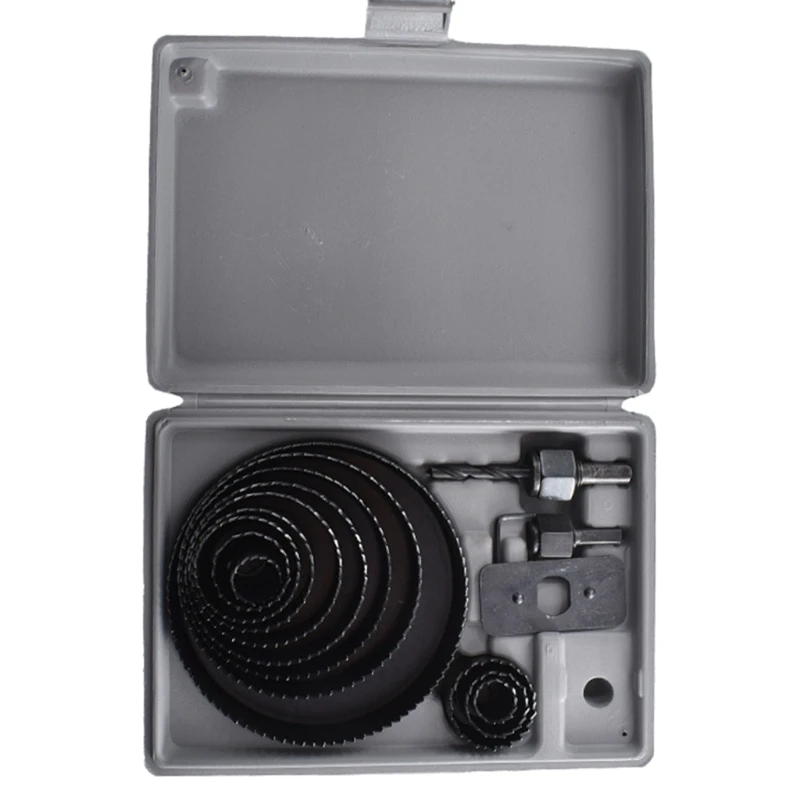 

2022 New 3/4"-5" Hole Saw Kit Carbon Steel Hole Saw Set with 16 PCS Accessories for Wood PVC Board Plastic Drywall