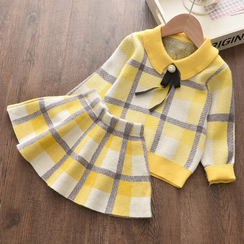 

Girls Clothing Sets Autumn Children Clothes Sweater Skirt Suit Casual Kids Fashion Outfits for Girls Winter Costume
