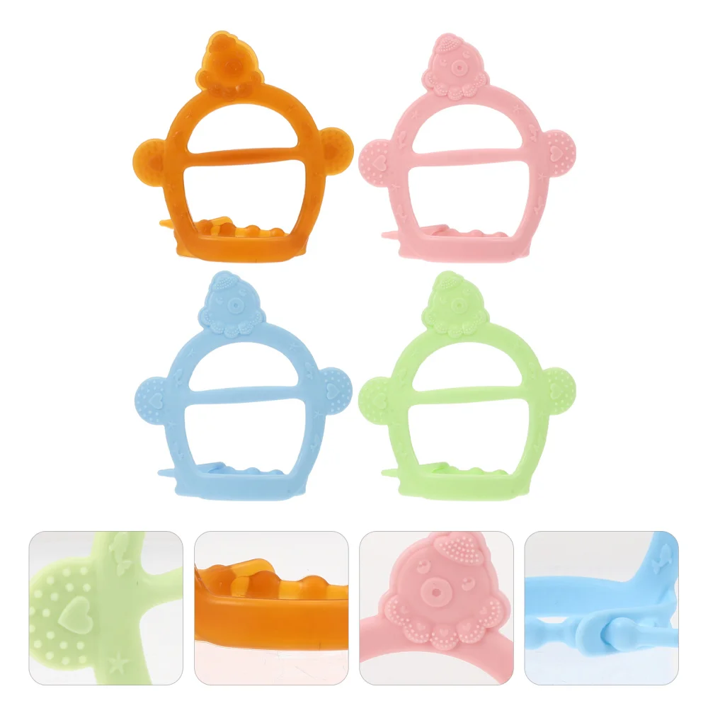 

4pcs Baby Cartoon Teething Toys Silicone Octopus Teethers Baby Molar Toys