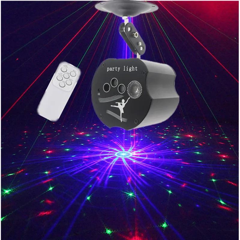 

64 Patterns Apple Laser Light Red Green Blue Laser Stage Lights Family Vacation Party Lights Usb for Disco KTV Bar Stage Club