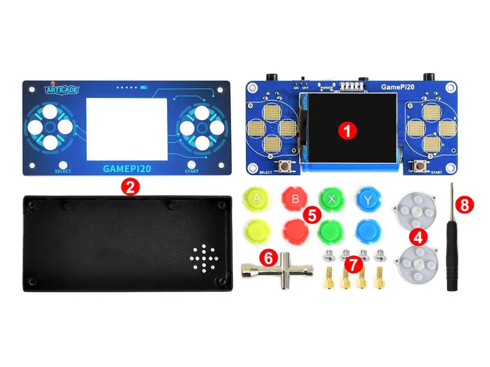 Waveshare GamePi20 мини игровая консоль на основе Raspberry Pi Zero/Zero W/Zero WH 2 0 дюймов ips дисплей |