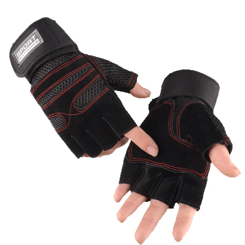 

Sports Fitness Gloves For Men Training Summer Cycling Women Anti-skid Breathable Dumbbell Exercise Half Finger Wrist Support
