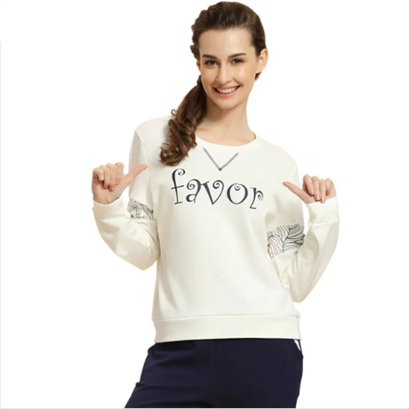 Домашние пижамы на весну и осень повседневные пижамные комплекты женские