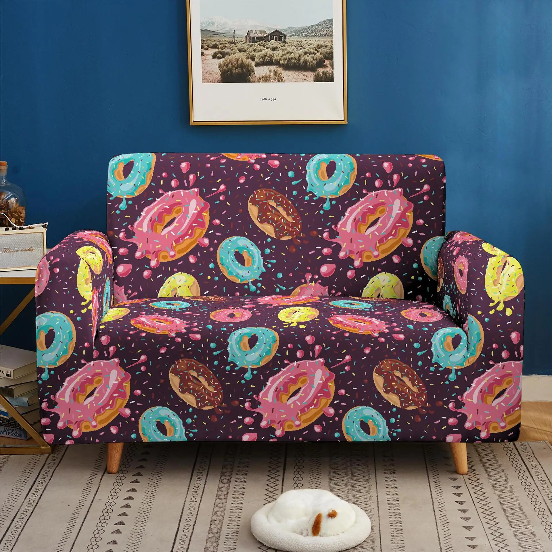 

2021 New Home Couch 3D Color Candy Design Non Slip Sofa Cover Elastic Cover Living Room Sofa Cover L Type 1/2 / 3/4 Seats.