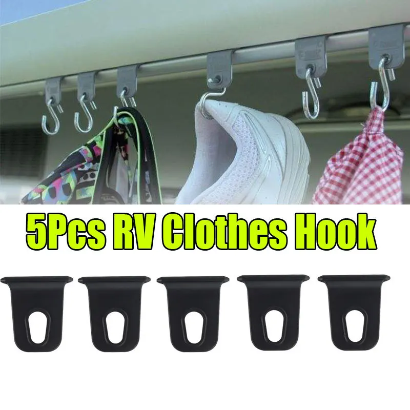 

5Pcs RV Clothes Hook Hook Closet For Caravan Awning Shoes Cap Hanger Organizer Rack Hanger hook For Outdoor Camping Survival