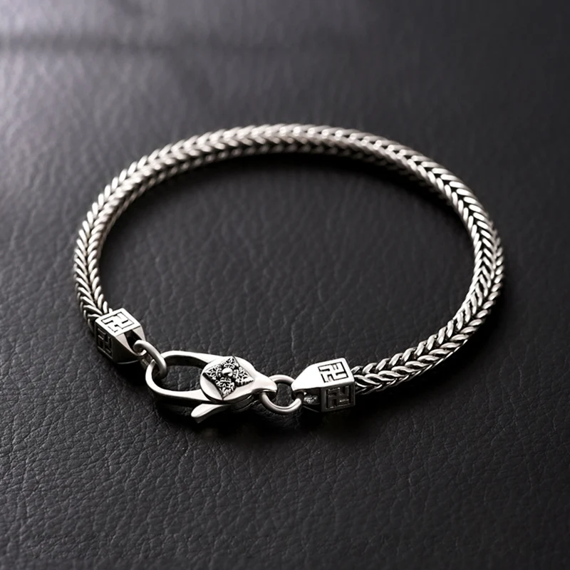 

Новый дизайн, ретро-браслет, мужской тренд, цепочка-Чоппер с шестью символами, модные ювелирные аксессуары