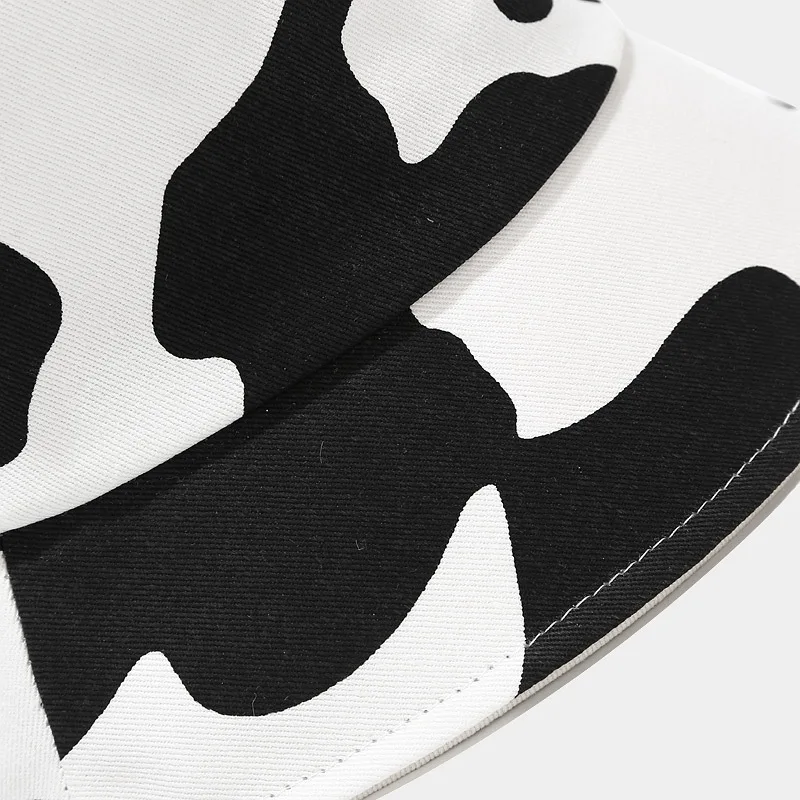 

New Summer Cow Print cotton Bucket Hats For Women Outdoor Sun Protection Sun Hatvintage Casual Fisherman Cap Lady Fashion Panama