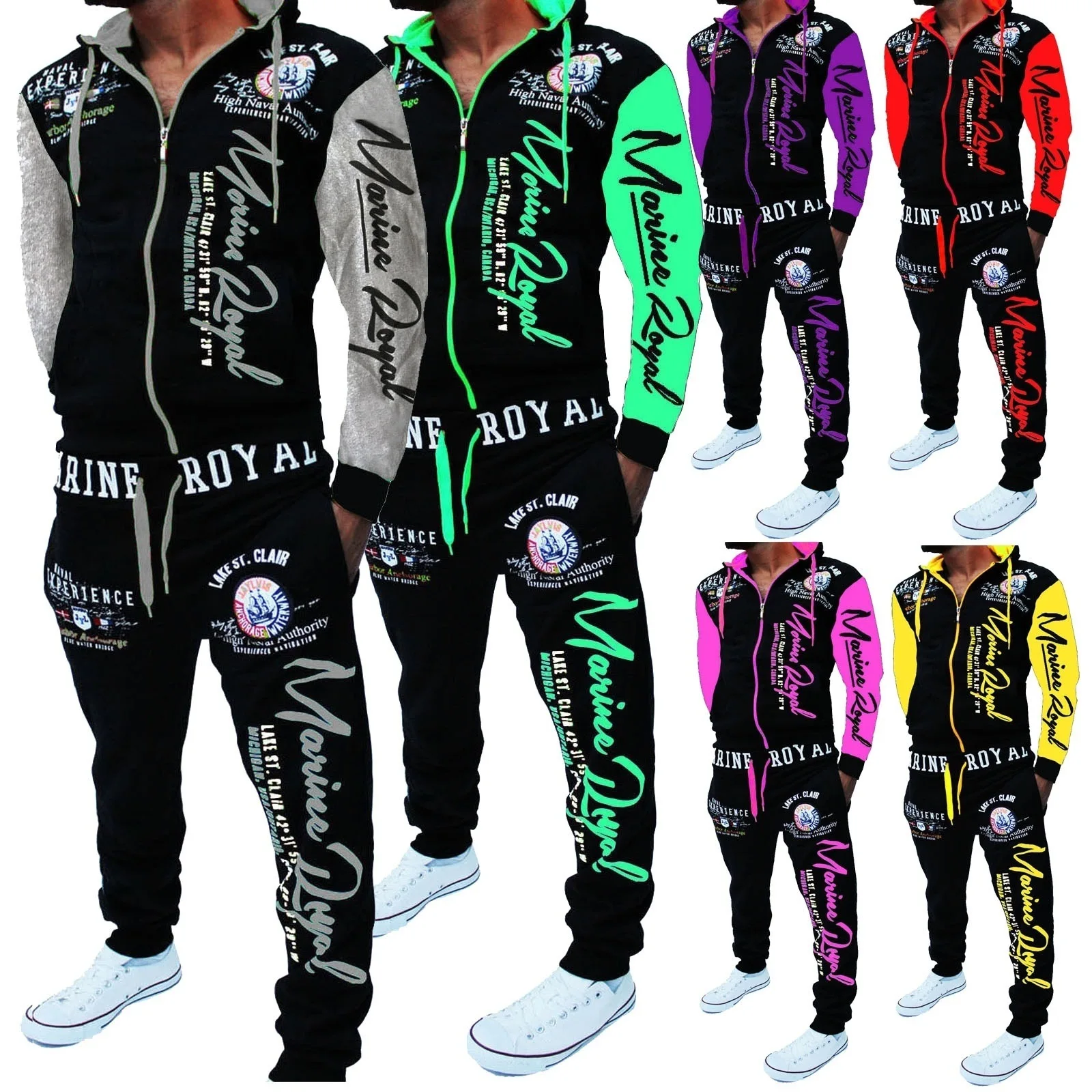 

2021 Brand Men Tracksuit 2 Piece Tops And Pants Mens Sweat Suits Set Letter Print Plus Size Jogger Sets For Men Clothing