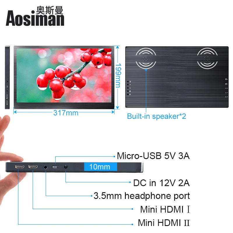 Недорогой портативный монитор 13 3 дюйма 2K IPS ЖК экран для Ps4 Xbox игрового ноутбука