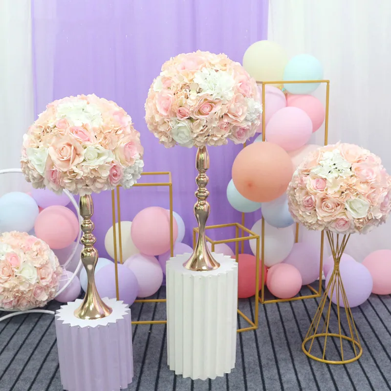 

Artificial 35cm Wedding Flower Ball Simulation Rose Hydrangea Flowers Hemisphere Roman Column Home Party Decor Flores