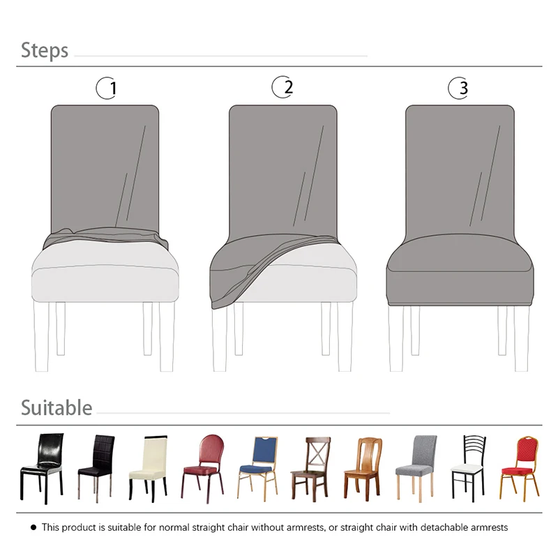 Чехол на стул современный эластичный недорогой с новогодним принтом | Дом и сад