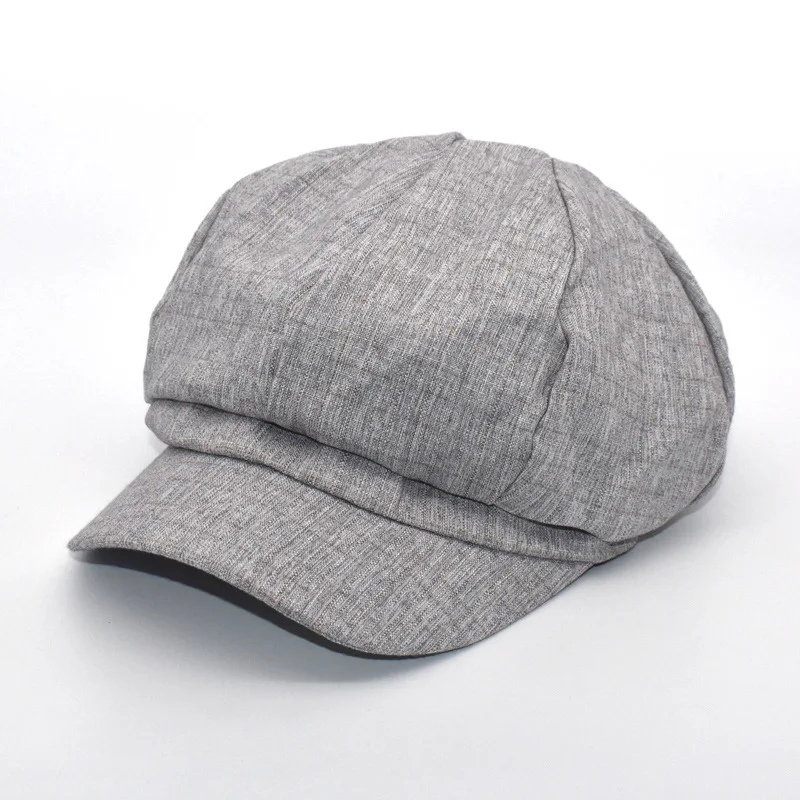 

Pure color woolen octagonal hats cap children autumn winter British new cap casual male young painter hat