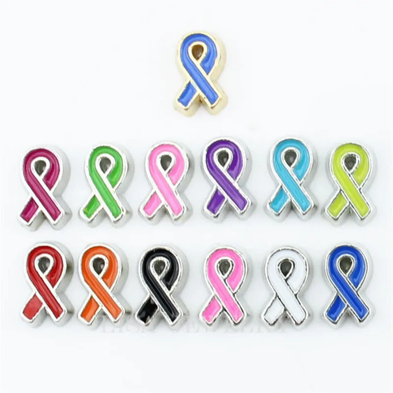 10 шт./лот оранжевые амулеты для раковых молочных желез розовая лента стеклянных