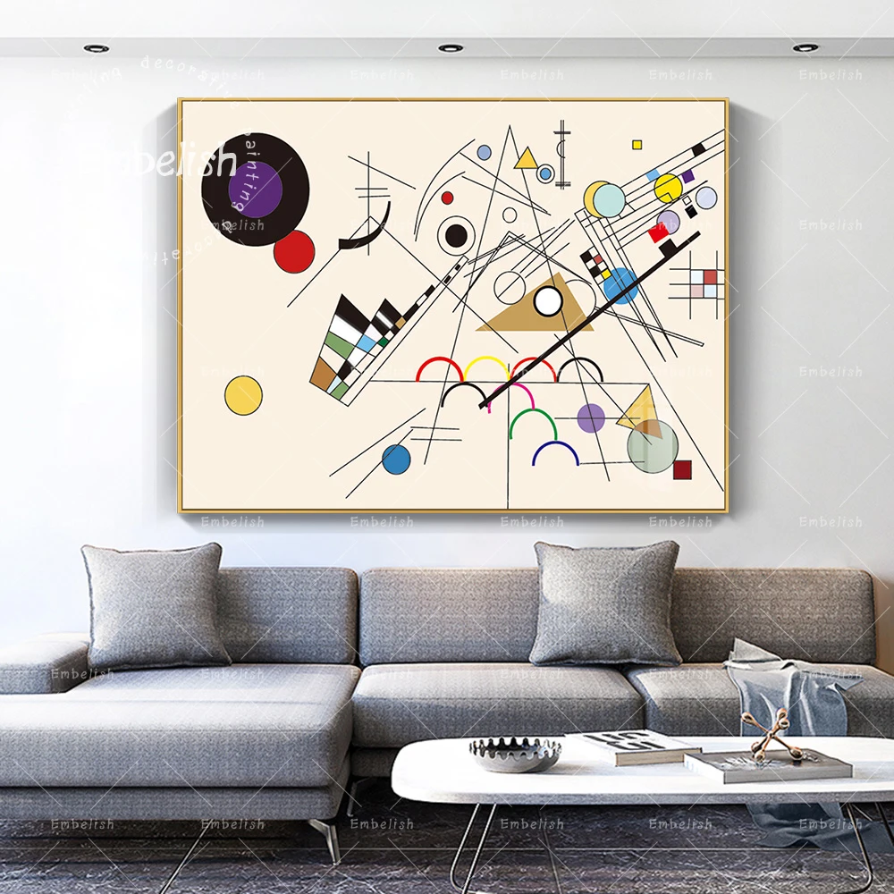 

Embelish 1 Pieces Expressionism Design By Wassily Kandinsky Geometric HD Canvas Painting For Living Room Home Decor Wall Picture