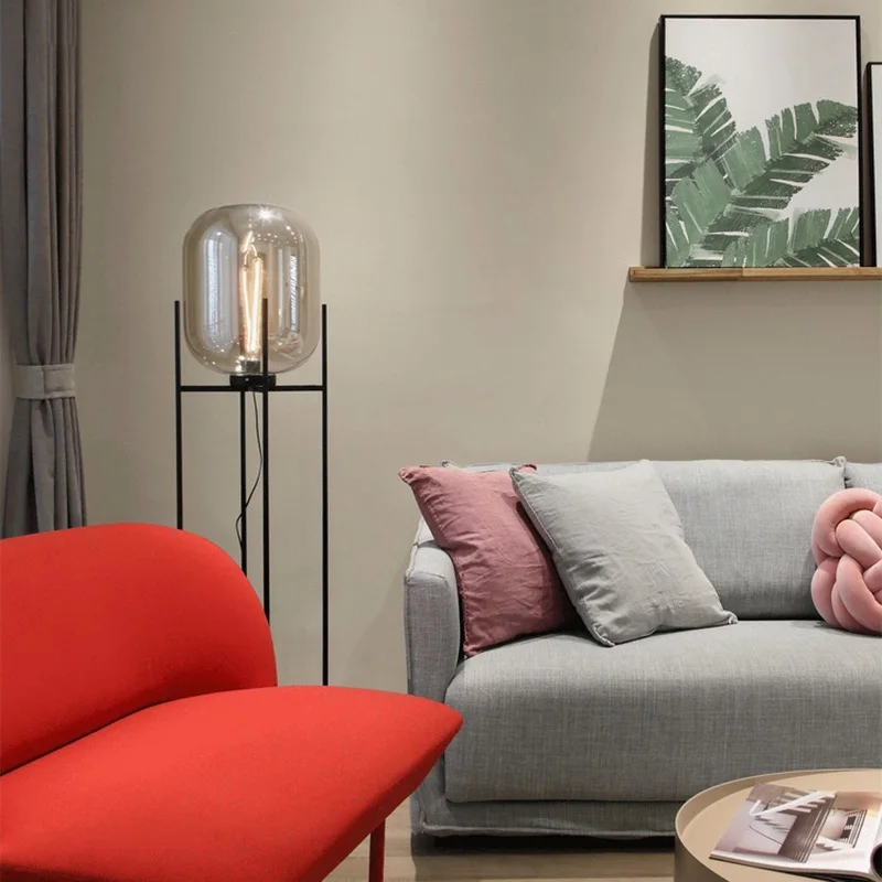 Скандинавский стеклянный напольный светильник для гостиной спальни современный