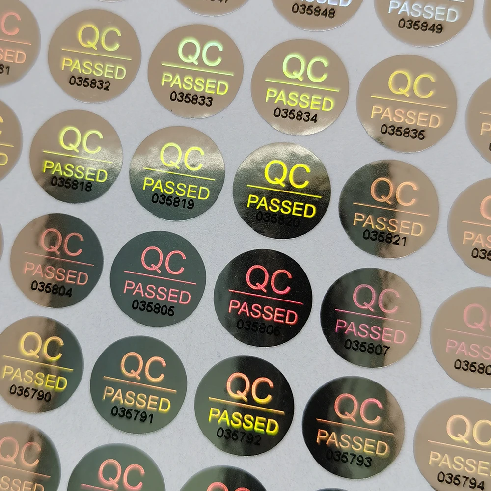 2000 шт. 10mmX10mm голограммные наклейки QC прошел безопасности гарантия безопасностью