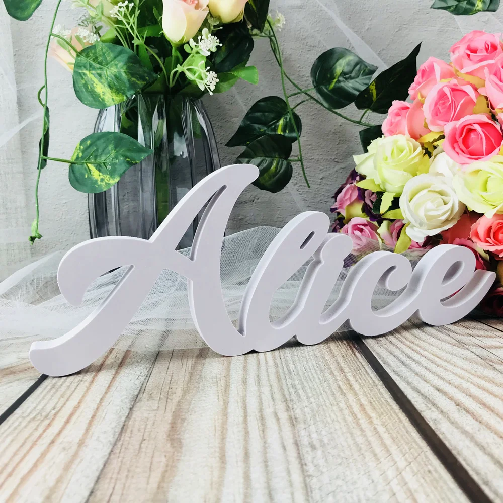 Персонализированные белые настольные знаки с именем из ПВХ персонализированные