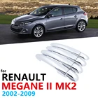 Для Renault Megane II MK2 2 2002  2009 Chrome внешней отделки, 4 штукинабор двери дверные ручки крышки автомобильные аксессуары наклейки 2003 2004 2005 2006