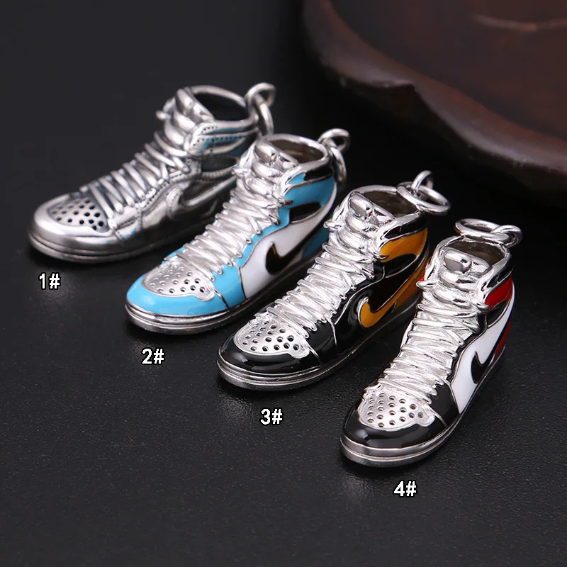 

S925 Sterling Silver Jewelry Thai Silver Retro Sneakers Single Trend Domineering Nostalgic Exquisite Men And Women Pendant Shoes