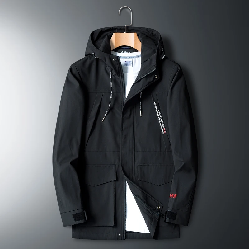 

Large Size L-8XL Loose Casual Black Men Bomber Jacket Autumn Casual High Quality Windbreaker Jacket Solid Zipper Outwear Coat