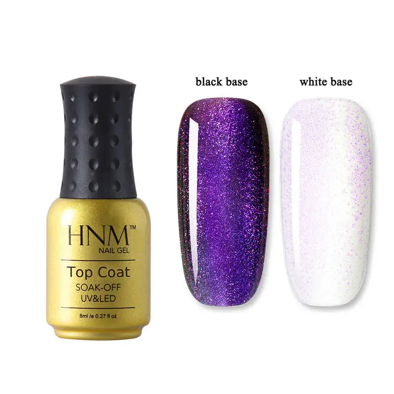 Топовое покрытие HNM блеск для губ хамелеон с жемчужным эффектом чёрная белая база