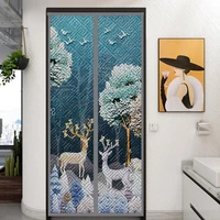 modern design winter door curtain magnetic heat insulation keep warm windproof screen partition cotton home door curtain