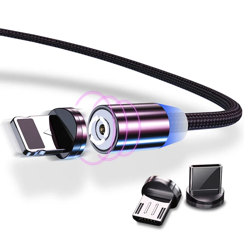 2 м Магнитный кабель Micro usb type C кабель для iPhone xs samsung Быстрая зарядка магнитное зарядное устройство USB Кабели Шнур для мобильного телефона