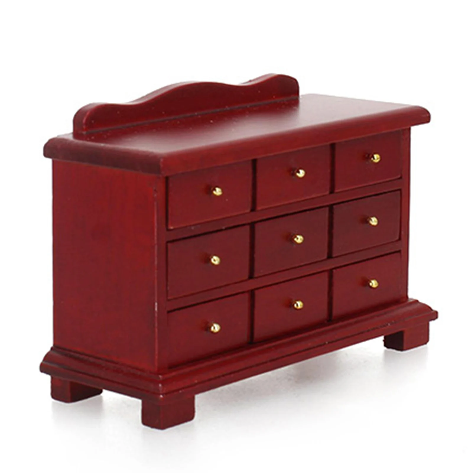 

1/12 Dollhouse Multifunctional Practical Stylish Attractive Retro Grid Storage Cabinet Furniture Scene Accessory Model Toy