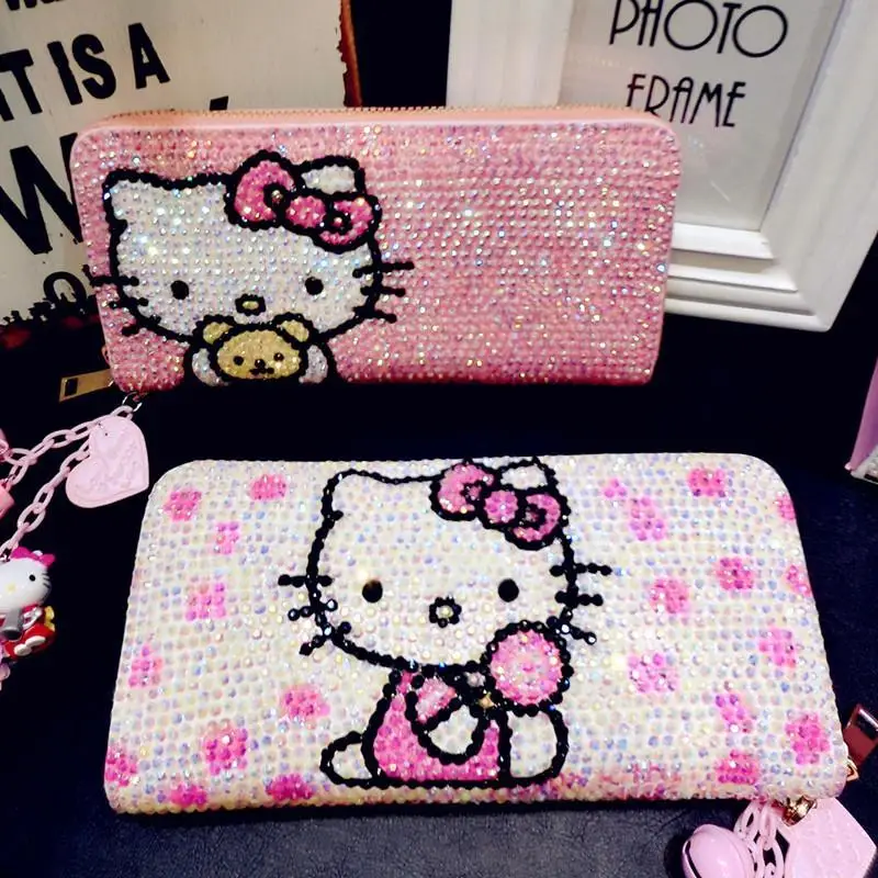 Кошелек HELLO KITTY с бриллиантами детский мультяшный модный Индивидуальный кошелек