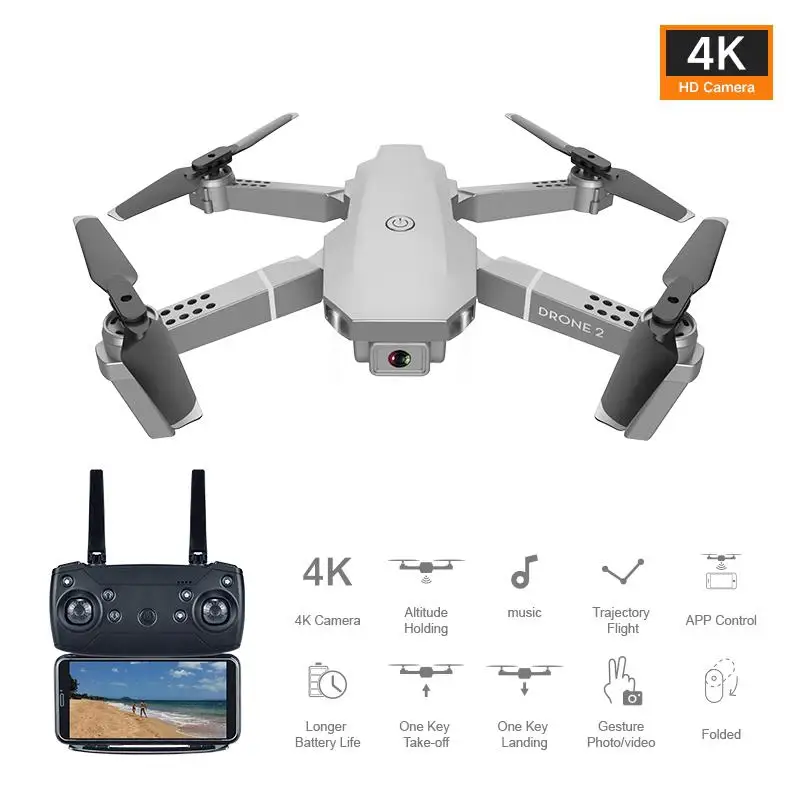 Складной Квадрокоптер HobbyLane E68 pro 2 4G Wi-Fi FPV 4K HD RTF | Игрушки и хобби