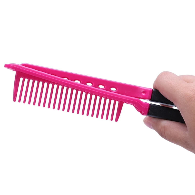 Салон Парикмахерская DIY дизайн волос прямые складные Тип V гребень розовый