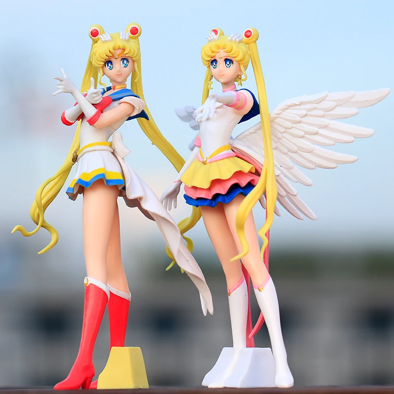 Anime Sailor Moon Figurine Angel Wings VER. Action Figure in PVC Kawaii Decoration Collection Model Toy Doll