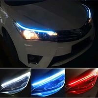 drl strip accessories 2pcs drl auto 4560cm 12v flowing water headlight colorful signal lamp guide strip for car headlights