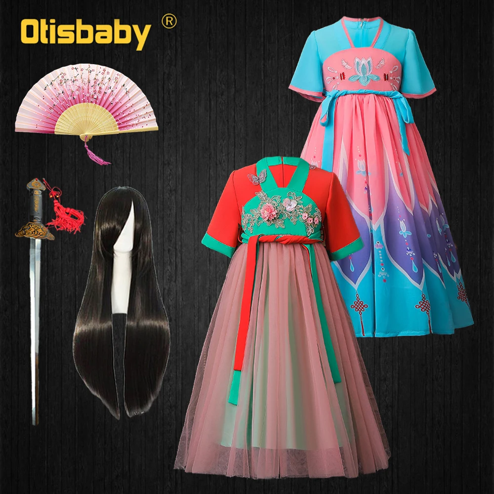 Новогоднее платье для девочек Хэллоуина костюм Хуа мулана детские платья с