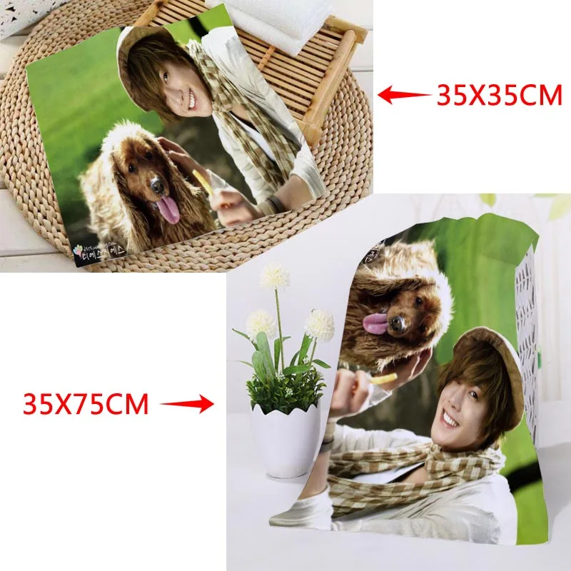Полотенца 35x35 см 35x75 под заказ квадратные полотенца с принтом KPOP Kim Hyun Joong