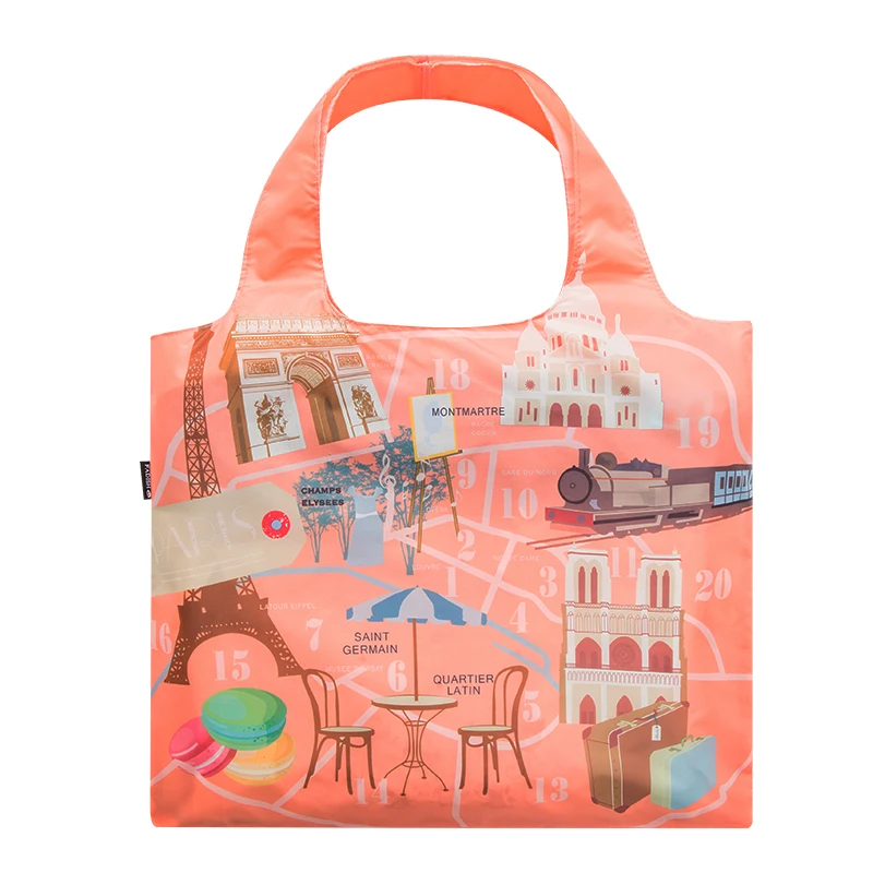 Легкая полиэфирная водонепроницаемая складная сумка для покупок портативная