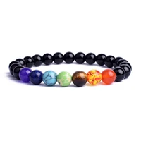 7 chakra healing beaded bracelet natural obsidian tiger eye beads bracelet 8mm for women men fashion yoga jewelry dropshipping