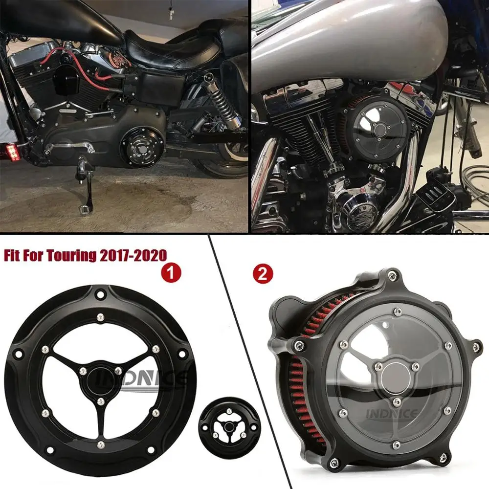 Для Harley 2017-2020 CVO Street Glide FLHXSE Road Ultra FLTRU Clear Red Air breather filter Derby point ti | Автомобили и