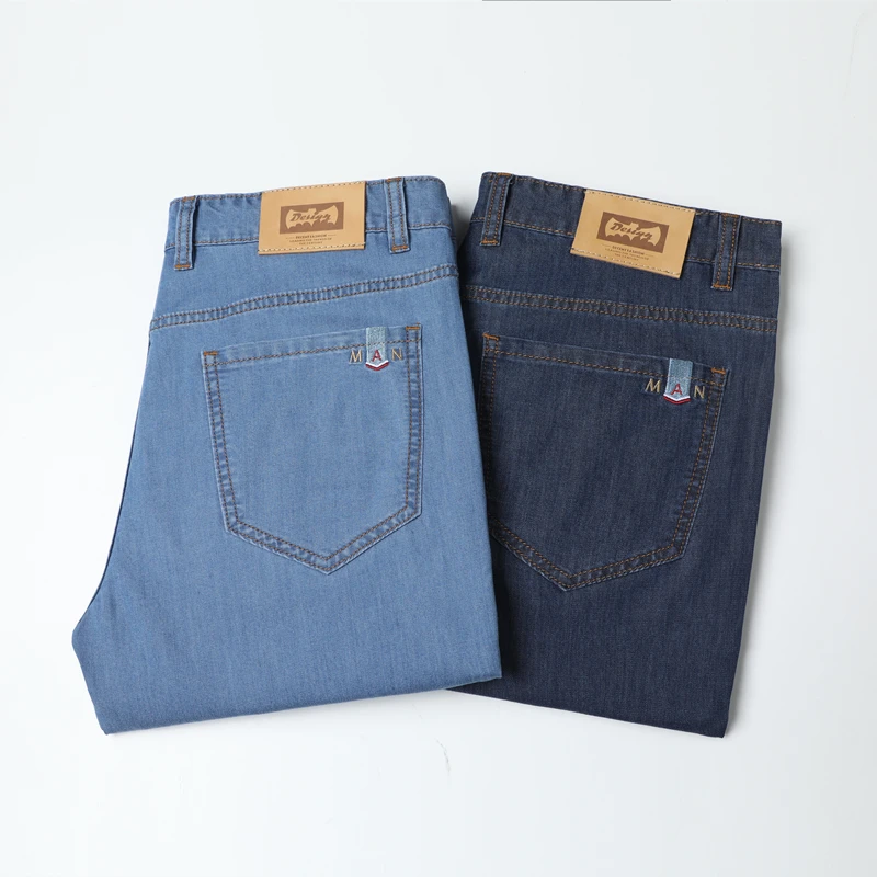 

2021 summer high quality bamboo fiber stretch lightweight denim shorts classic brand business casual men's high waist Jeans