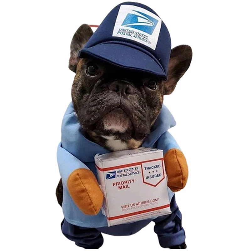 Colecciones UPS Pal-ropa para perro grande, disfraz divertido para perro peque&ntilde;o, conjunto de sombrero con capucha para fiesta de a&ntilde;o nuevo, gatos y mascotas, para invierno-1