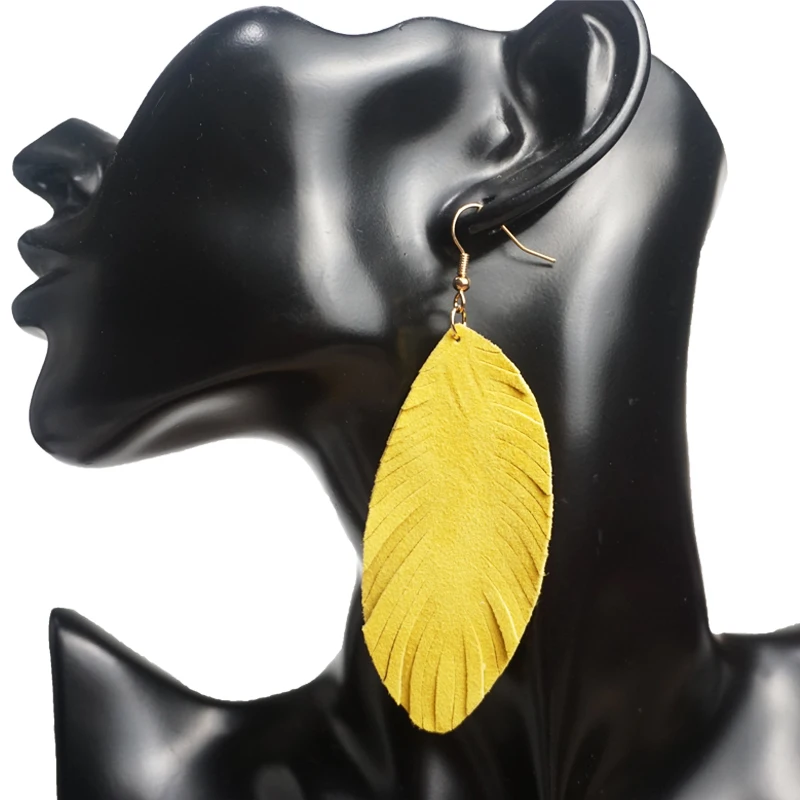 Женские серьги из натуральной козы Cpop элегантные однотонные с кисточками и