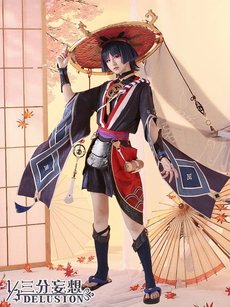 

[STOCK] Anime Game Genshin Impact Scaramouche Battle Uniform Handsome Outfit Cosplay Costume Halloween Men Free Shipping 2021