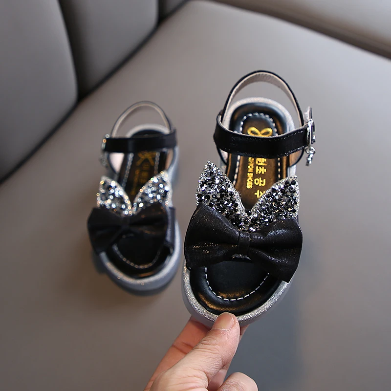 Сандалии с бантом для девочек новинка 2020 летняя детская обувь из искусственной