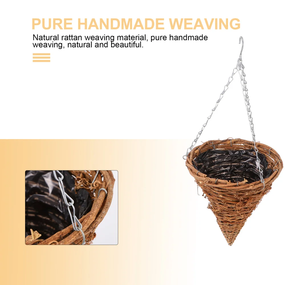 

2 Sets Pointed Hanging Flower Basket Woven Hanging Flower Arrangement Basket