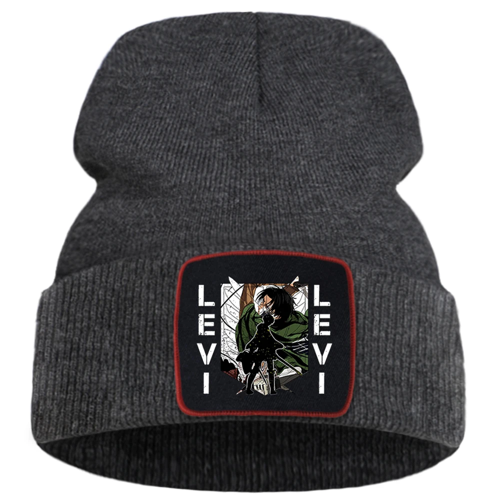 Мужская трикотажная шапка с японским аниме мультяшным персонажем буквенным