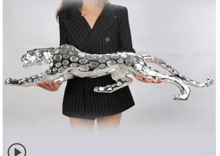 

leopard decoration opening European family living room TV cabinet home Gold Leopard Housewarming opening gift crafts