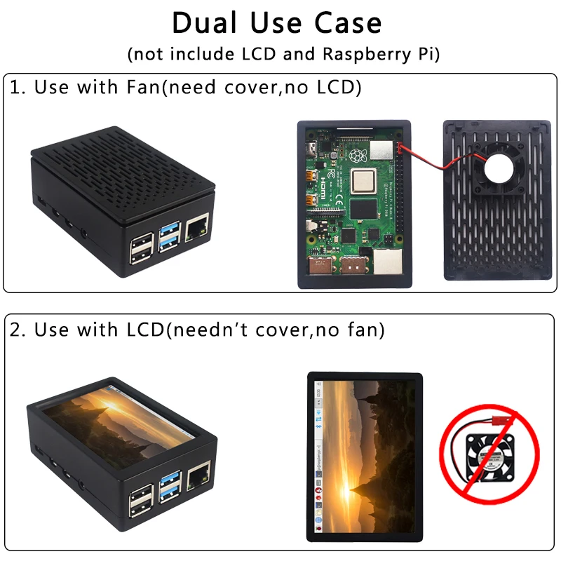 Новинка 2020 чехол для Raspberry Pi 4 Model B из АБС-пластика черный прозрачный корпус