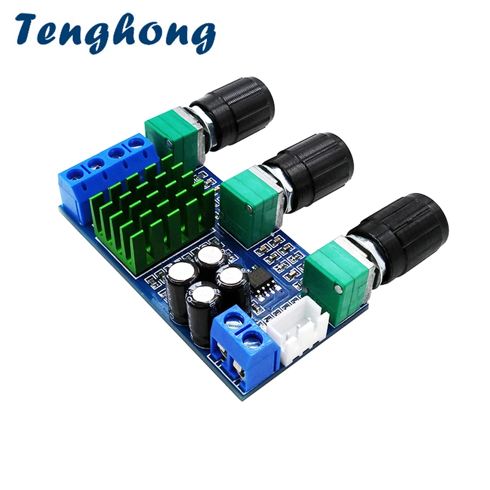 

Плата усилителя звука Tenghong TPA3116D2, двухканальный цифровой усилитель высокой мощности, регулировка громкости и басов, мощность 80 Вт * 2
